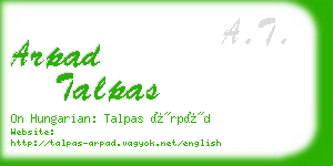 arpad talpas business card